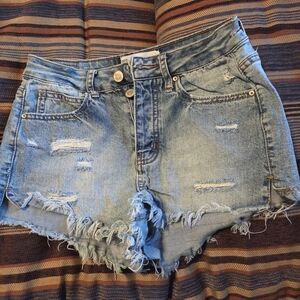 RSQ Light Blue Distressed Jean Shorts
